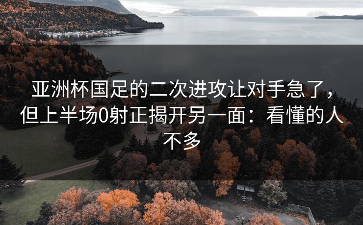 亚洲杯国足的二次进攻让对手急了，但上半场0射正揭开另一面：看懂的人不多